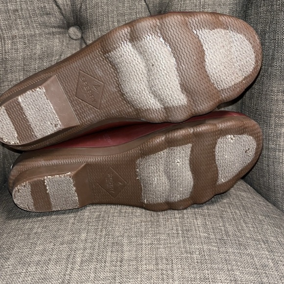 Sperry Maroon waterproof rubber Rain Boots women's size 10 - Picture 8 of 9